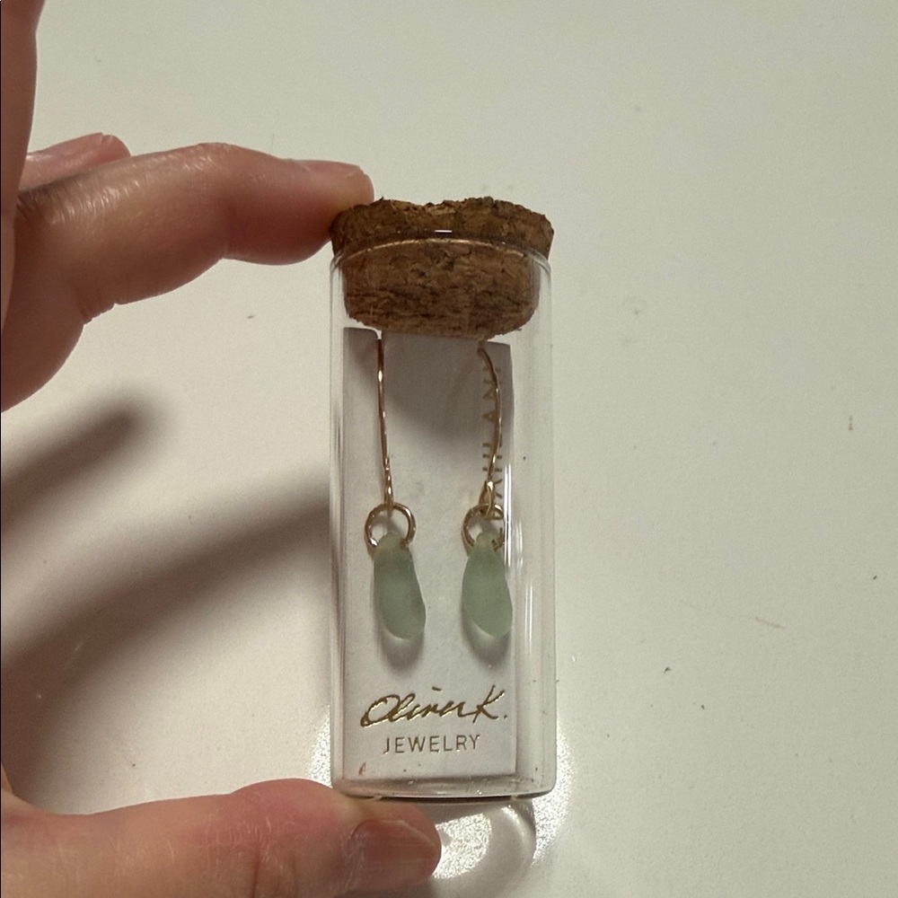 Chic Gold and Green Earrings by - Picture 2 of 5